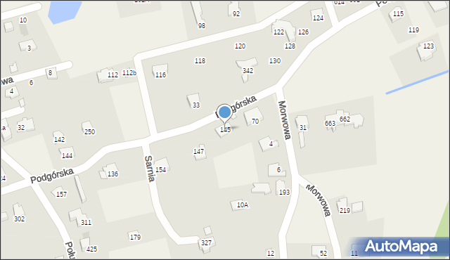 Jaworze, Podgórska, 145, mapa Jaworze