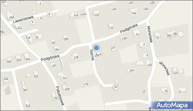 Jaworze, Podgórska, 154, mapa Jaworze