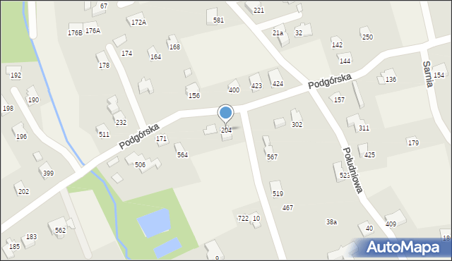 Jaworze, Podgórska, 204, mapa Jaworze