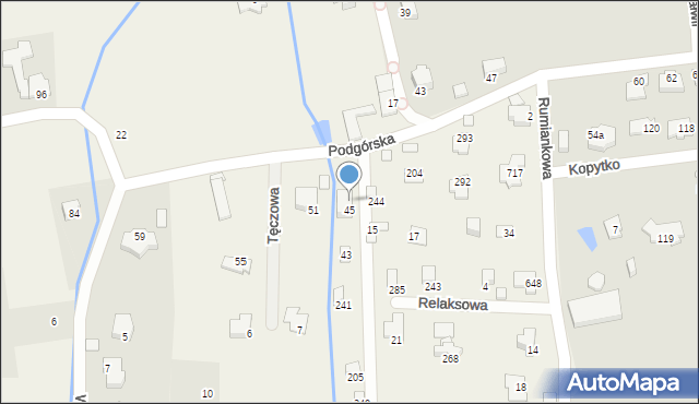 Jaworze, Podgórska, 47, mapa Jaworze