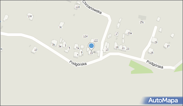 Jaworzno, Podgórska, 11, mapa Jaworzno