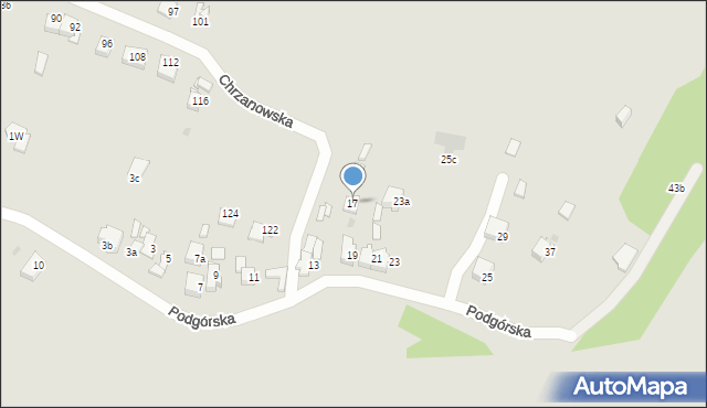 Jaworzno, Podgórska, 17, mapa Jaworzno