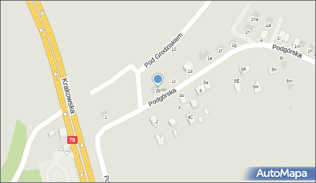Jaworzno, Podgórska, 1b, mapa Jaworzno