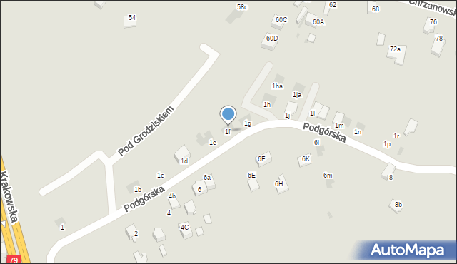 Jaworzno, Podgórska, 1f, mapa Jaworzno