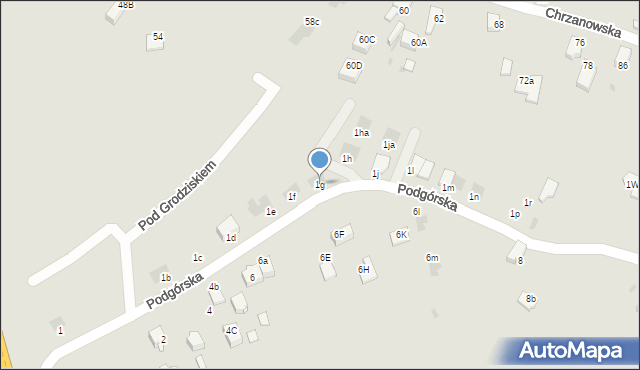 Jaworzno, Podgórska, 1g, mapa Jaworzno