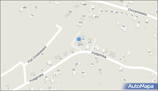 Jaworzno, Podgórska, 1h, mapa Jaworzno