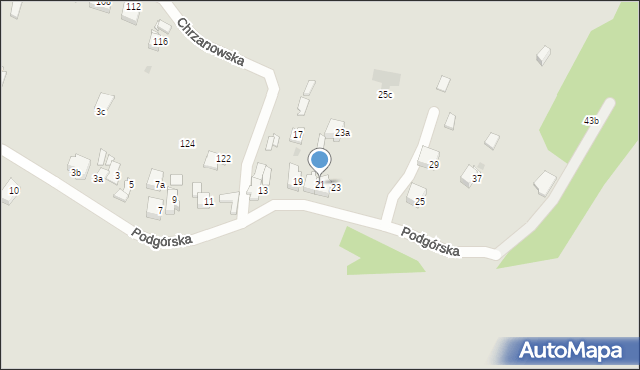 Jaworzno, Podgórska, 21, mapa Jaworzno