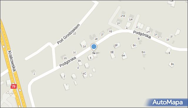 Jaworzno, Podgórska, 6C, mapa Jaworzno