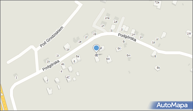 Jaworzno, Podgórska, 6E, mapa Jaworzno