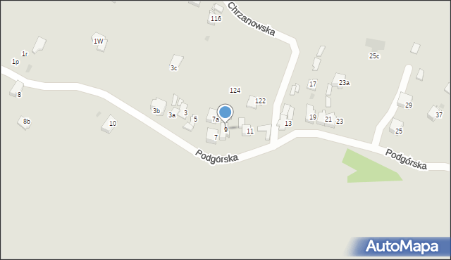 Jaworzno, Podgórska, 9, mapa Jaworzno