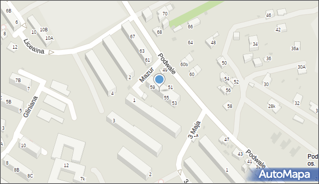 Jaworzno, Podwale, 57, mapa Jaworzno