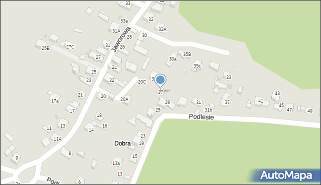 Jaworzno, Podlesie, 27, mapa Jaworzno