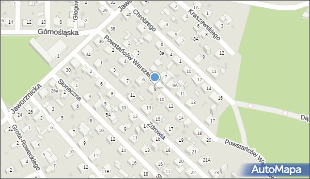 Jaworzno, Powstańców Warszawy, 8, mapa Jaworzno