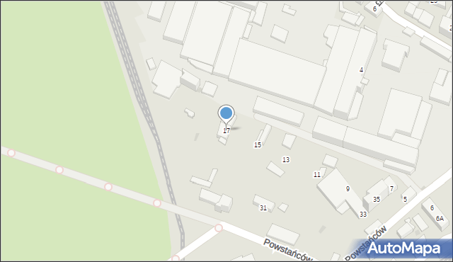 Jaworzyna Śląska, Powstańców, 17, mapa Jaworzyna Śląska