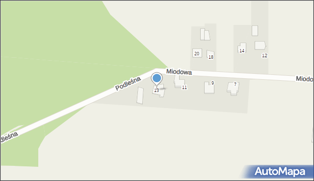 Jednaczewo, Podleśna, 13, mapa Jednaczewo