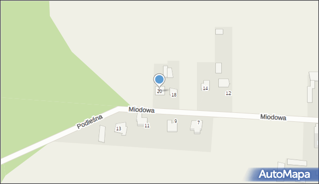 Jednaczewo, Podleśna, 20, mapa Jednaczewo