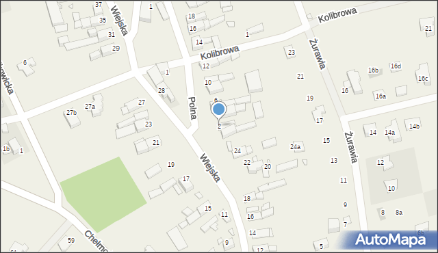 Jędrzychów, Polna, 2, mapa Jędrzychów