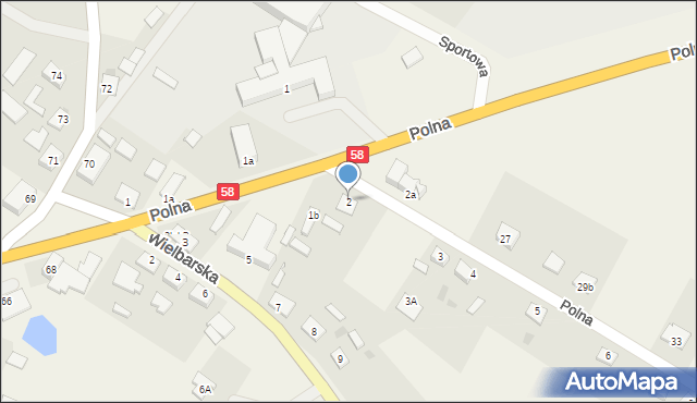 Jedwabno, Polna, 2, mapa Jedwabno