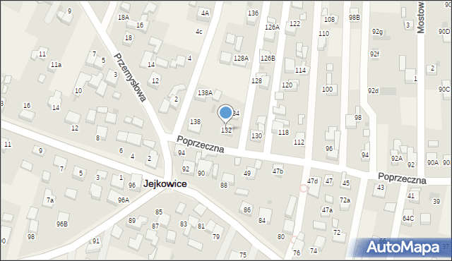 Jejkowice, Poprzeczna, 132, mapa Jejkowice
