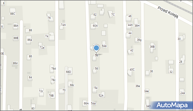 Jejkowice, Poprzeczna, 58, mapa Jejkowice