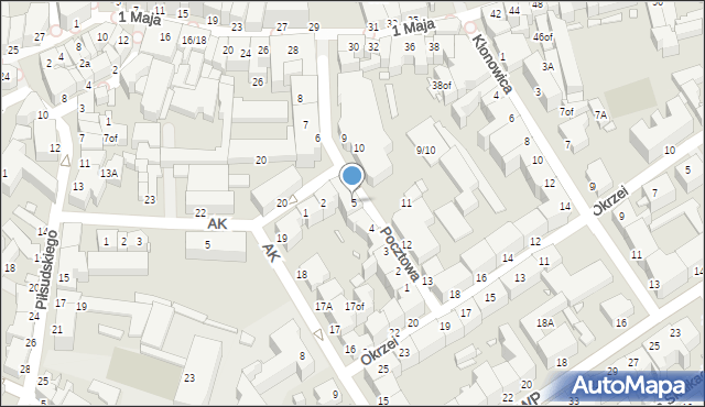 Jelenia Góra, Pocztowa, 5, mapa Jelenia Góra