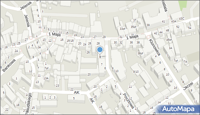 Jelenia Góra, Pocztowa, 8, mapa Jelenia Góra