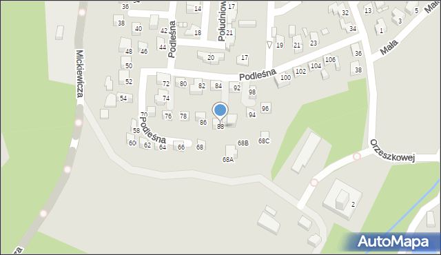Jelenia Góra, Podleśna, 88, mapa Jelenia Góra