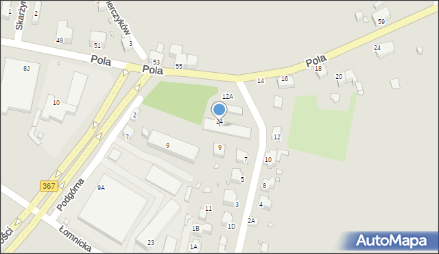 Jelenia Góra, Pola Wincentego, 12, mapa Jelenia Góra