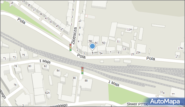 Jelenia Góra, Pola Wincentego, 5, mapa Jelenia Góra