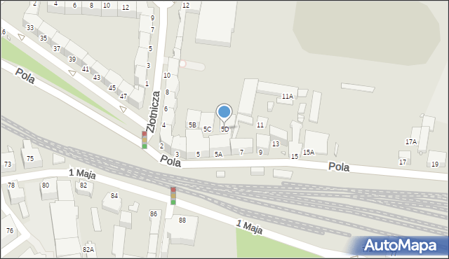 Jelenia Góra, Pola Wincentego, 5D, mapa Jelenia Góra