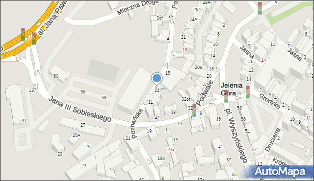 Jelenia Góra, Poznańska, 14, mapa Jelenia Góra