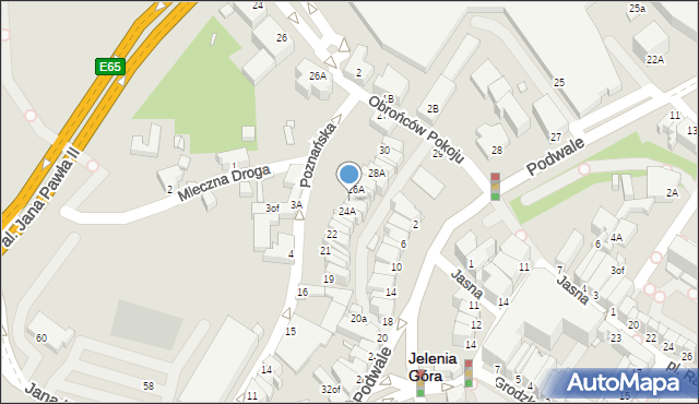 Jelenia Góra, Poznańska, 25, mapa Jelenia Góra