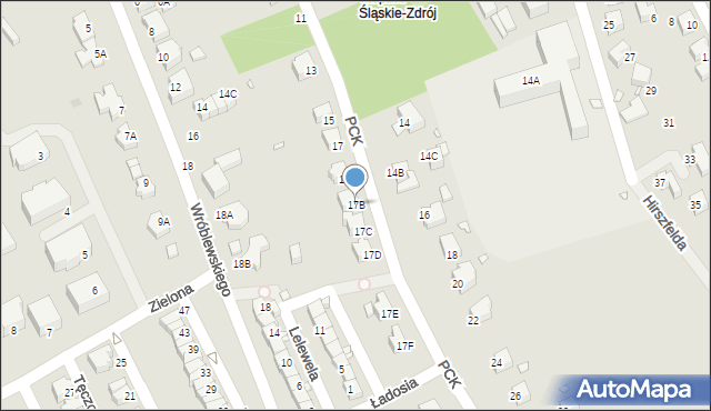 Jelenia Góra, Polskiego Czerwonego Krzyża, 17B, mapa Jelenia Góra