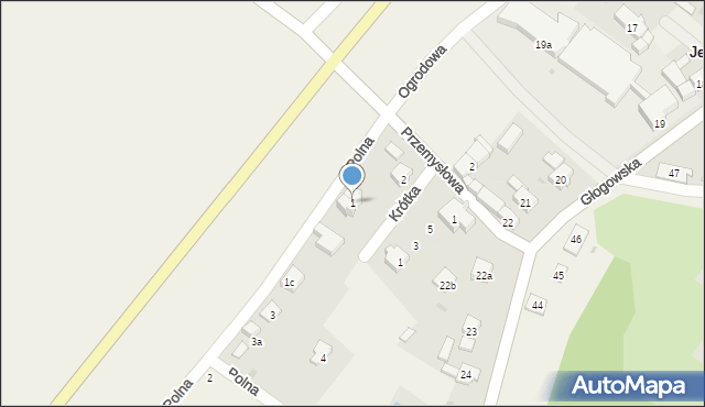 Jerzmanowa, Polna, 1, mapa Jerzmanowa