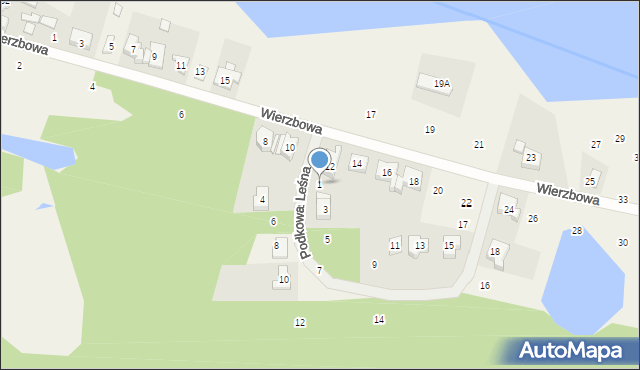 Jerzykowo, Podkowa Leśna, 1, mapa Jerzykowo