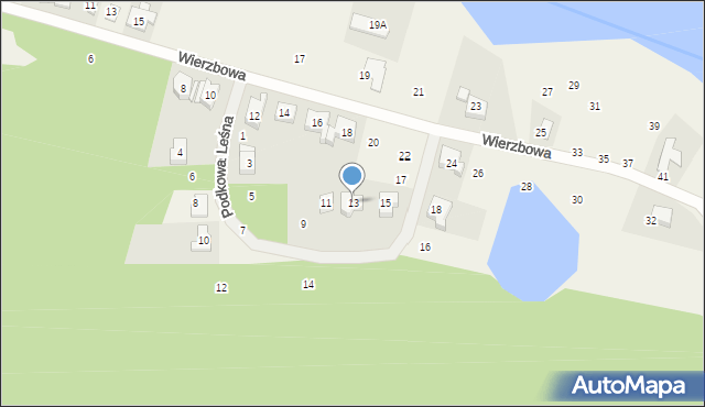 Jerzykowo, Podkowa Leśna, 13, mapa Jerzykowo