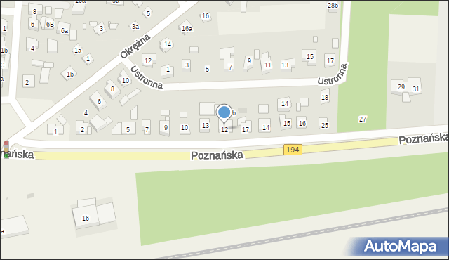 Jerzykowo, Poznańska, 12, mapa Jerzykowo