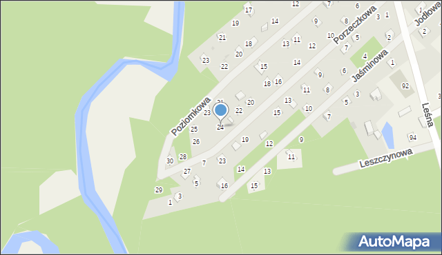 Joachimów-Mogiły, Porzeczkowa, 24, mapa Joachimów-Mogiły