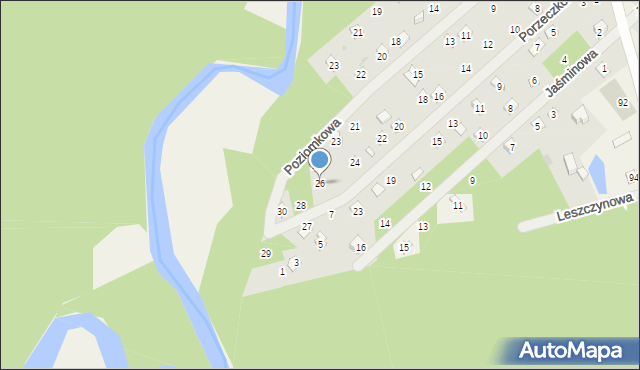 Joachimów-Mogiły, Porzeczkowa, 26, mapa Joachimów-Mogiły