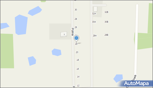 Jodłowno, Polna, 22, mapa Jodłowno