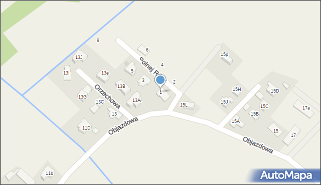 Józefów, Polnej Róży, 1, mapa Józefów