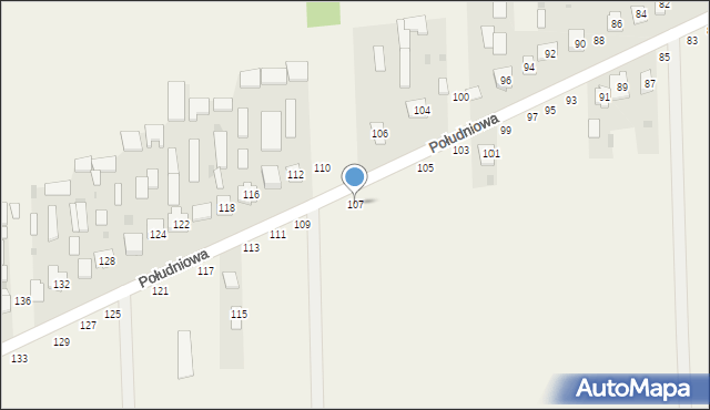 Kąkolewnica, Południowa, 107, mapa Kąkolewnica