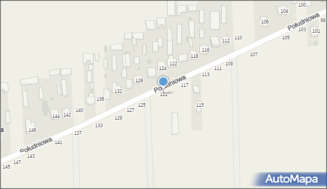 Kąkolewnica, Południowa, 121, mapa Kąkolewnica