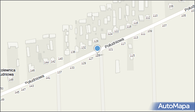 Kąkolewnica, Południowa, 125, mapa Kąkolewnica