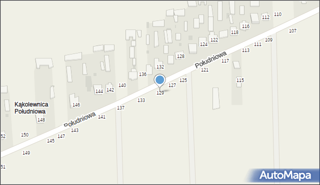 Kąkolewnica, Południowa, 129, mapa Kąkolewnica