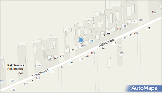 Kąkolewnica, Południowa, 132, mapa Kąkolewnica