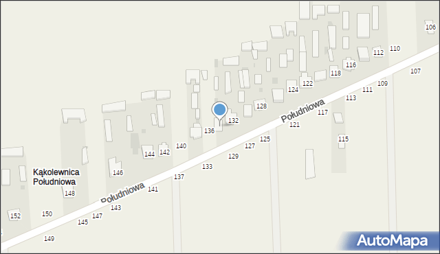 Kąkolewnica, Południowa, 134, mapa Kąkolewnica