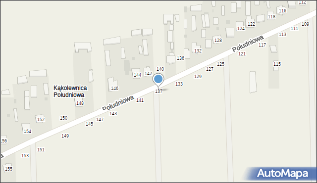 Kąkolewnica, Południowa, 137, mapa Kąkolewnica