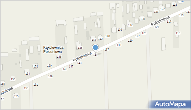 Kąkolewnica, Południowa, 141, mapa Kąkolewnica