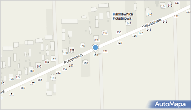 Kąkolewnica, Południowa, 153, mapa Kąkolewnica